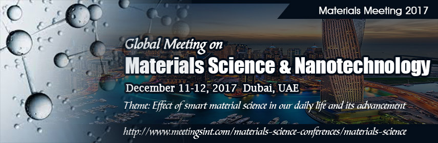 Meetings International proudly announces the Global Meeting on Materials Science & Nanotechnology. With a theme of  Effect of smart material Science in our daily life and its advancement . The conference provides a Global Platform for Materials Science, Ceramic, Metallurgy, Biomaterials, Chemical, Pharma, Biotech, Nanomedicine, Carbon Materials and Professionals to Exchange Ideas, Knowledge and Networking at its 100+ International Conferences.